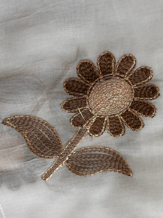 Premium Swiss Lawn Fabric with Elegant Floral Embroidered Motifs