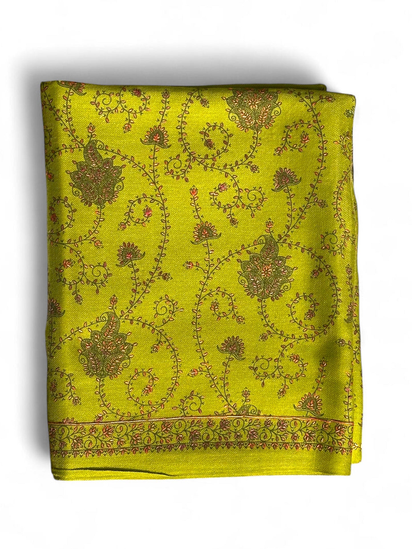 Imperial Saffron Handcrafted Kashmiri Shawl | Timeless Heritage Weave