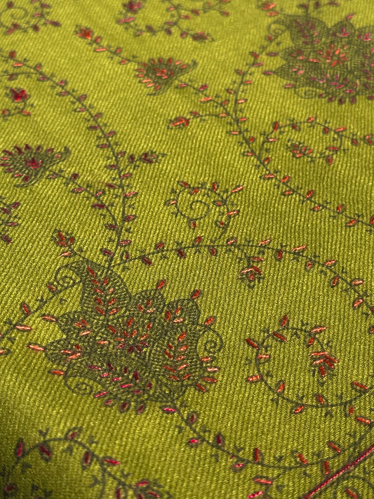 Imperial Saffron Handcrafted Kashmiri Shawl | Timeless Heritage Weave