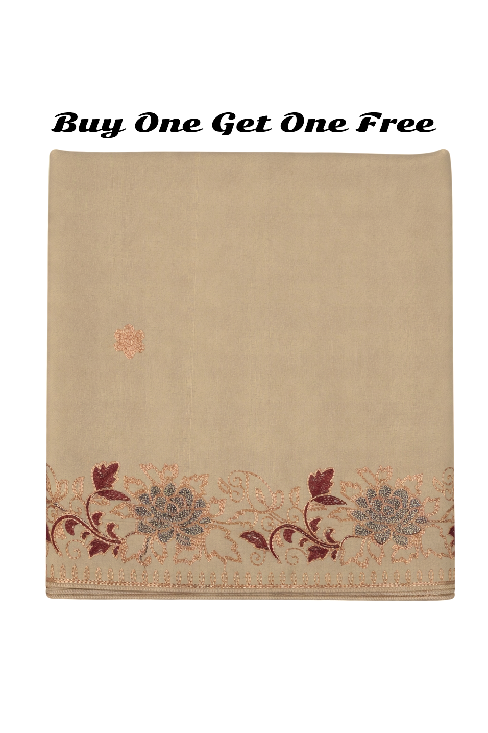 Ivory Embroidered Swiss Lawn Shawl | Buy One Get One Free