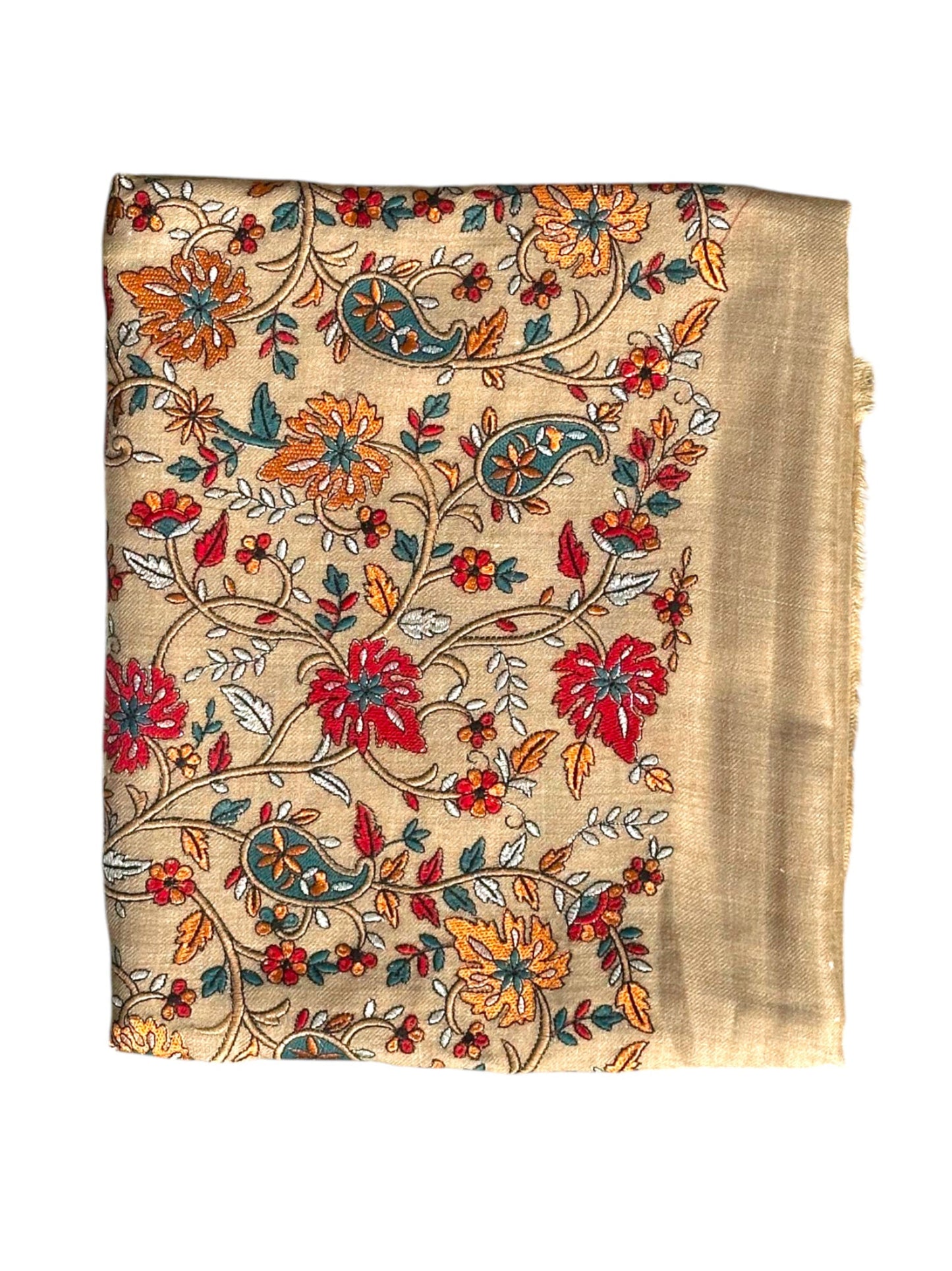 Heritage Floral Embroidered Pashmina Shawl